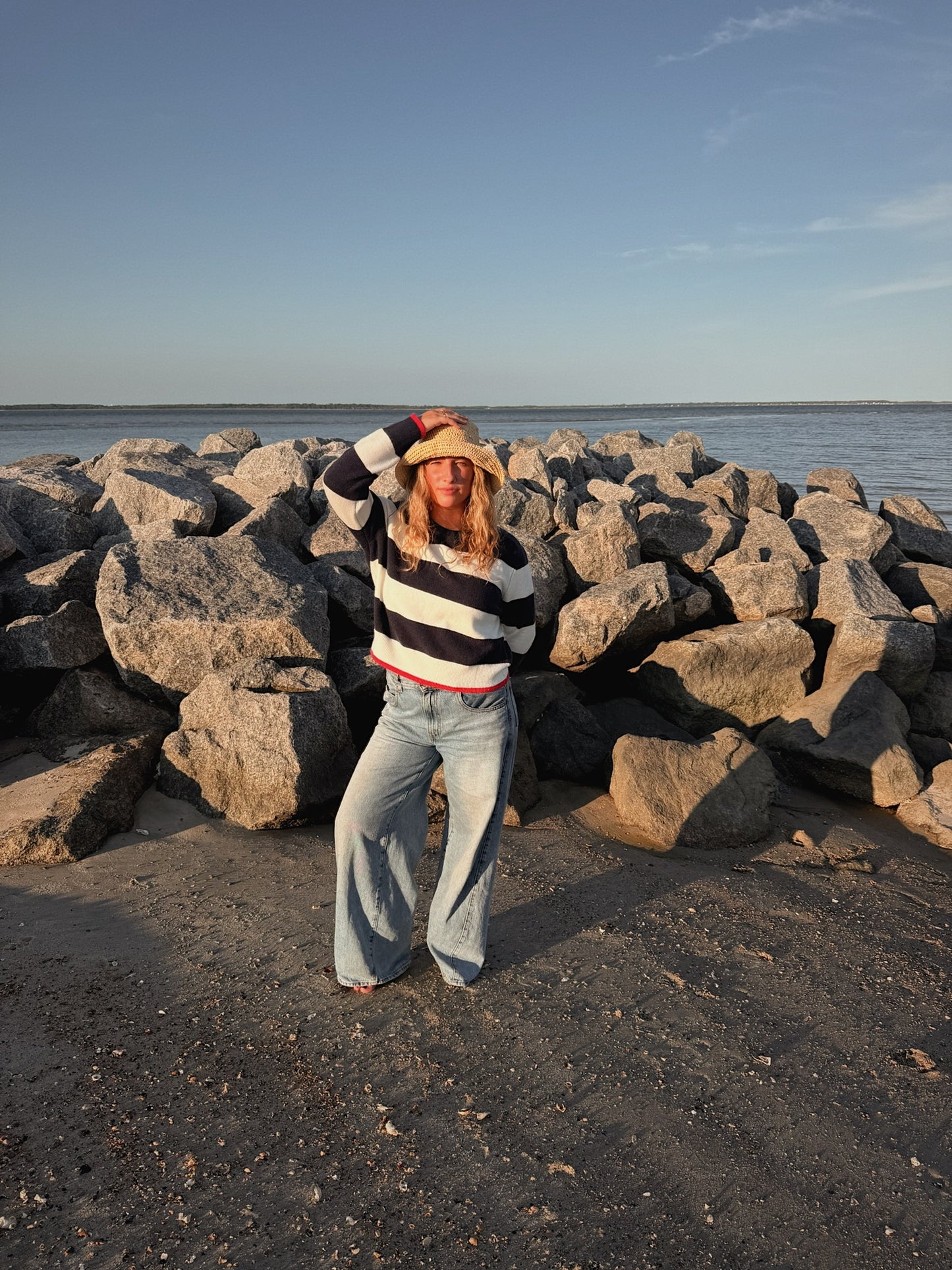 Coastal Stripe Crewneck Sweater