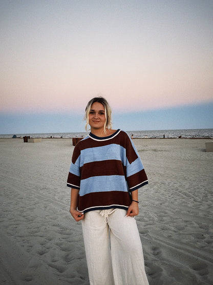 Wide Stripe Loose Fit Sweater