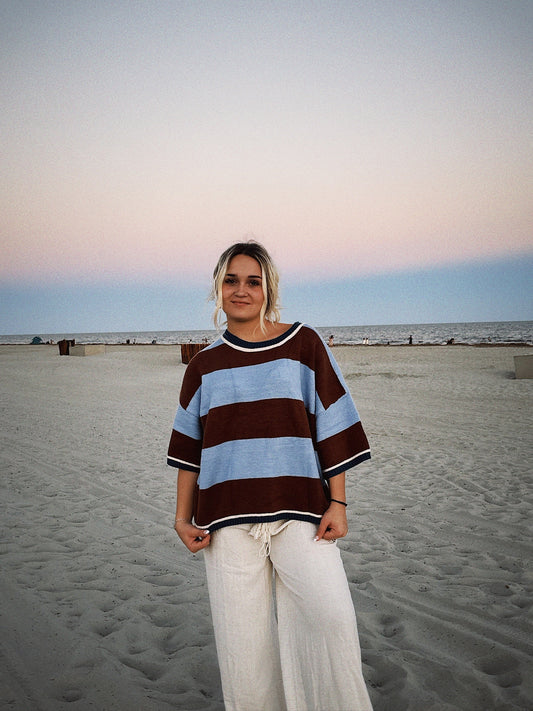 Wide Stripe Loose Fit Sweater