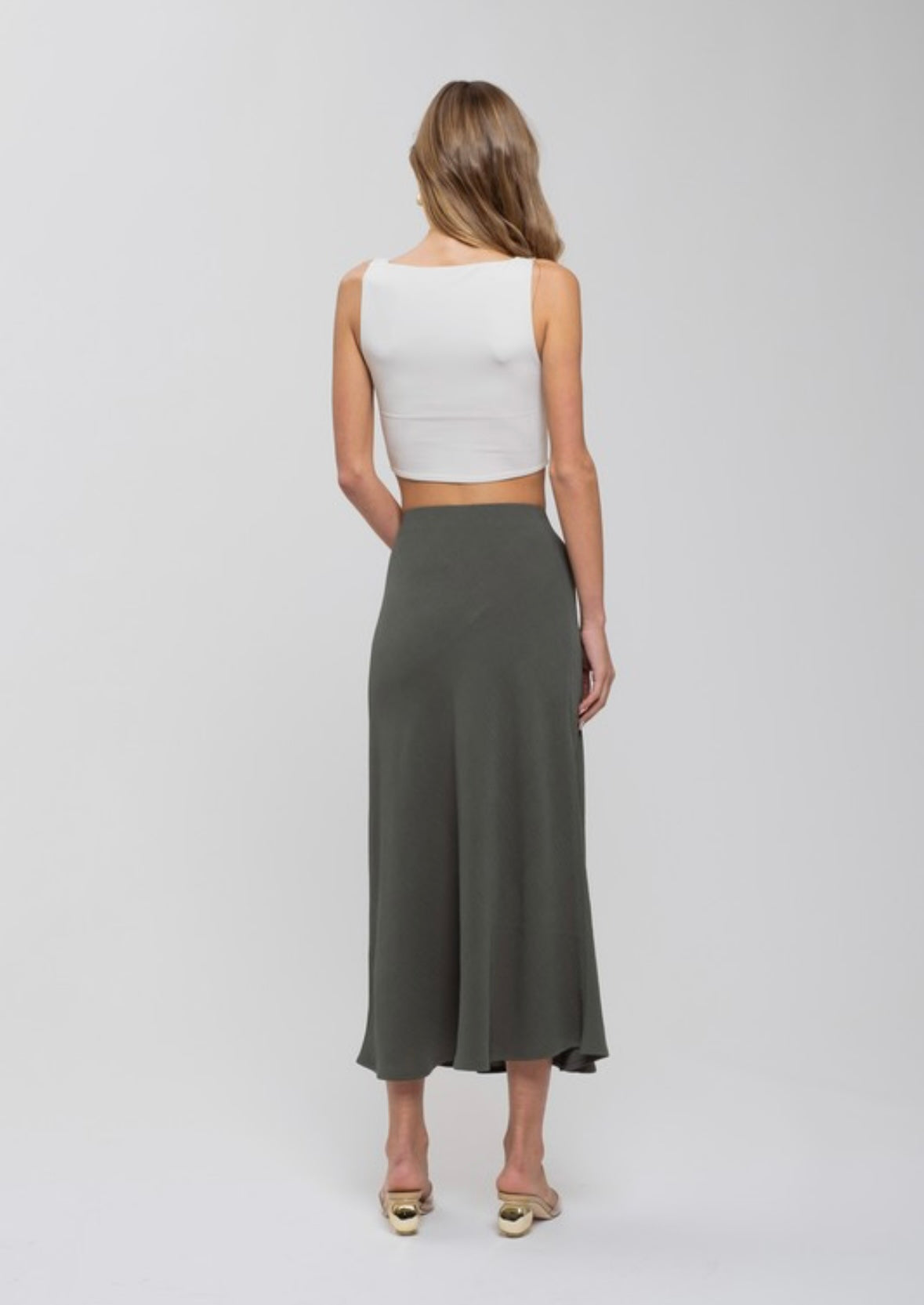 Satin Midi Skirt