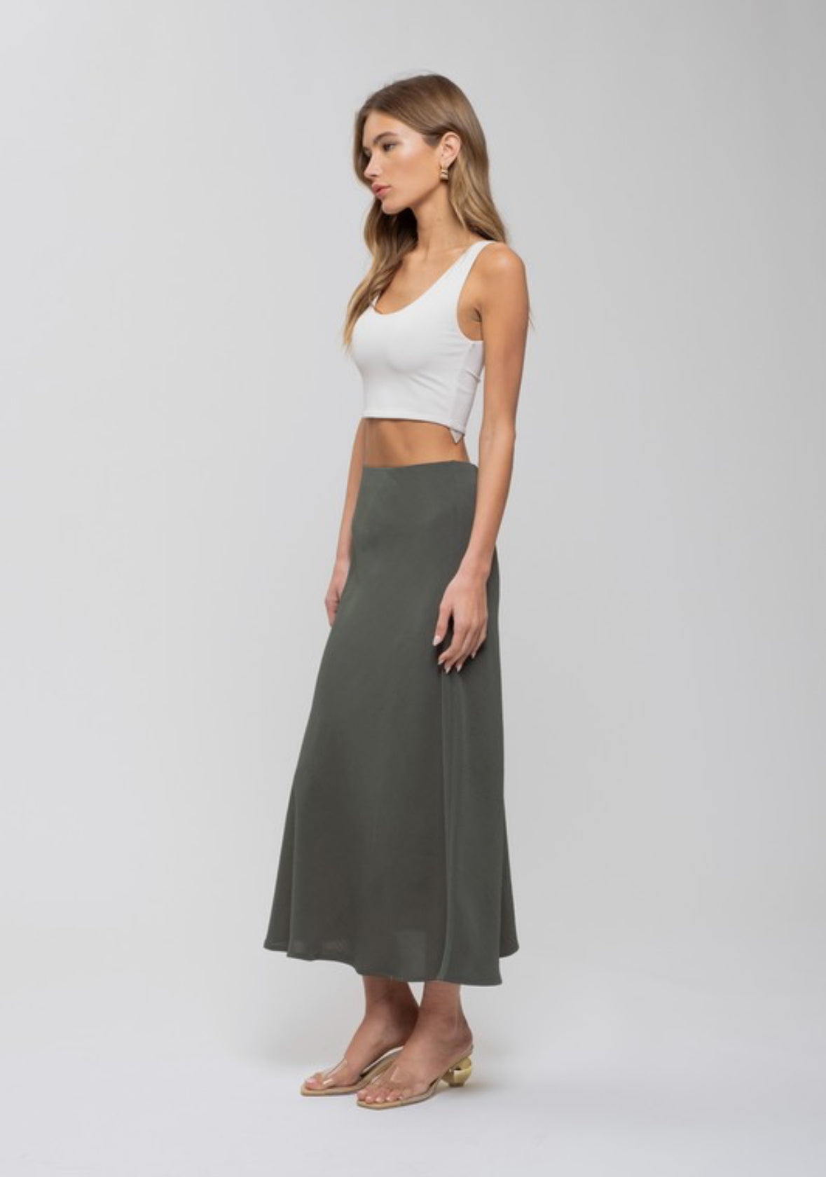 Satin Midi Skirt