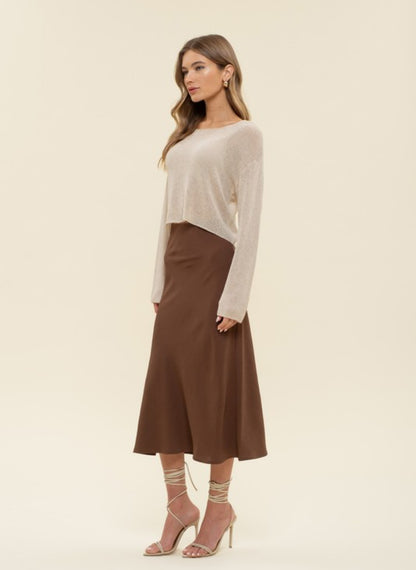 Satin Midi Skirt