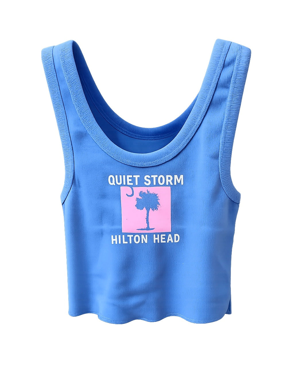 Palm and Moon Ribbed Crop Tank