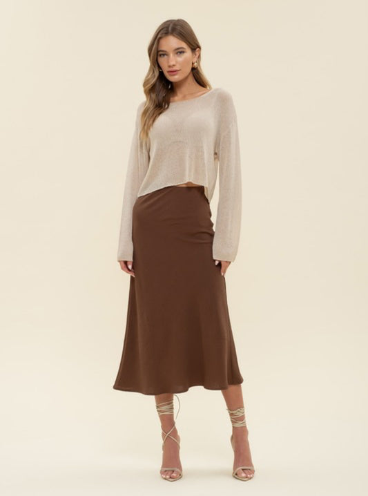 Satin Midi Skirt