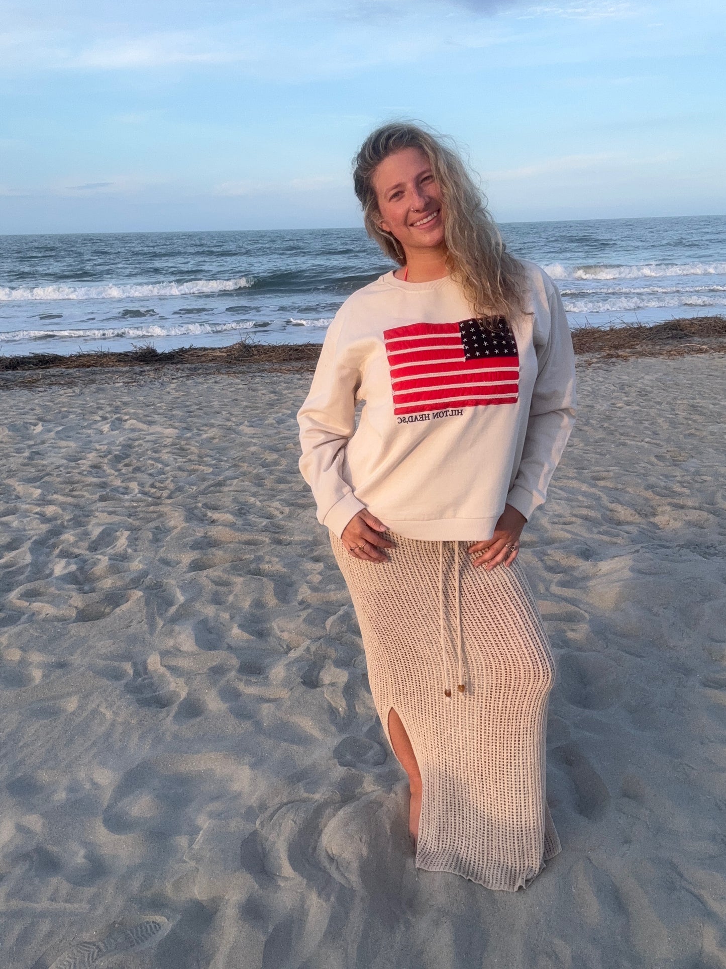 Hilton Head American Flag Crewneck