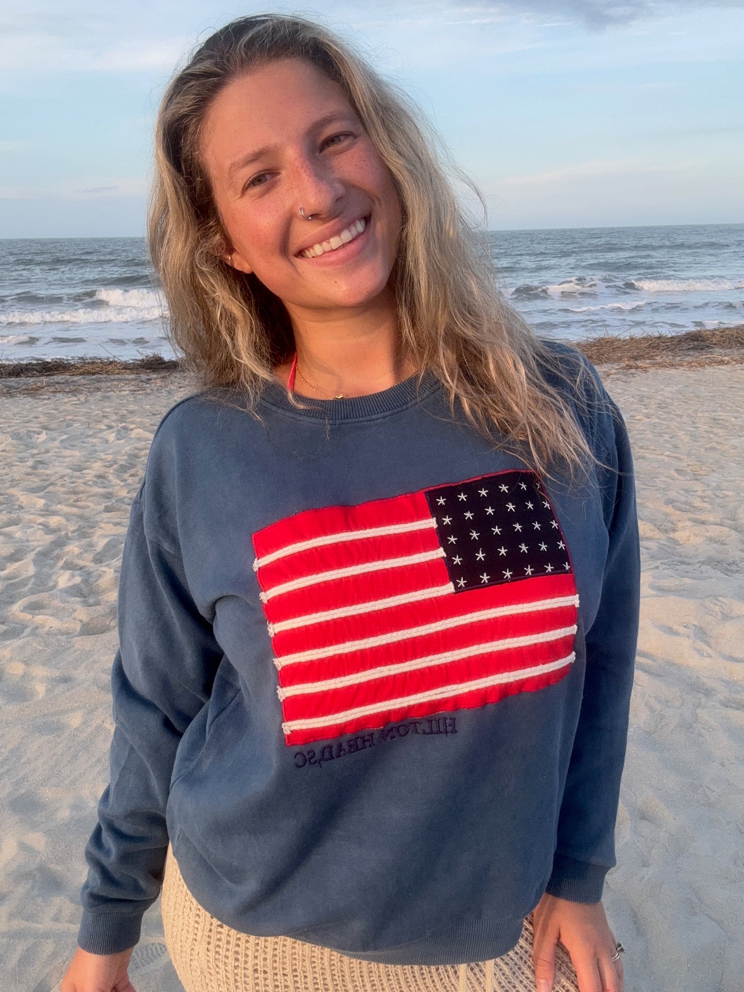 Hilton Head American Flag Crewneck