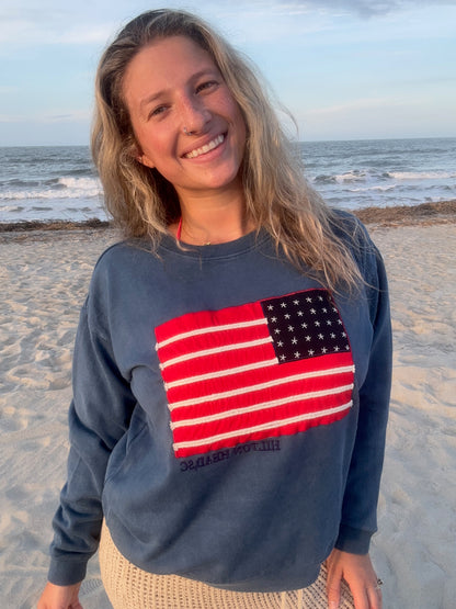 Hilton Head American Flag Crewneck