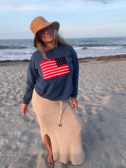 Hilton Head American Flag Crewneck