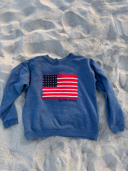 Hilton Head American Flag Crewneck