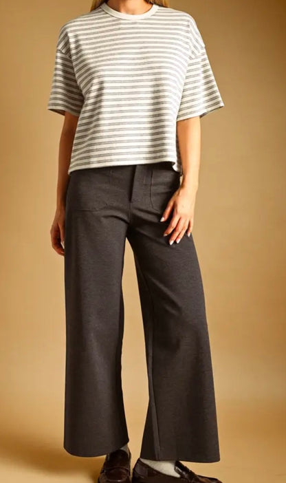 Double Stripe Short Sleeve Top