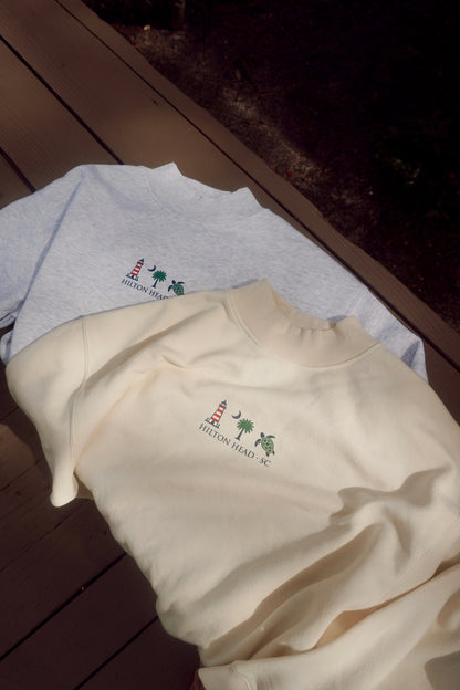 Hilton Head Icon Mock Neck Grey
