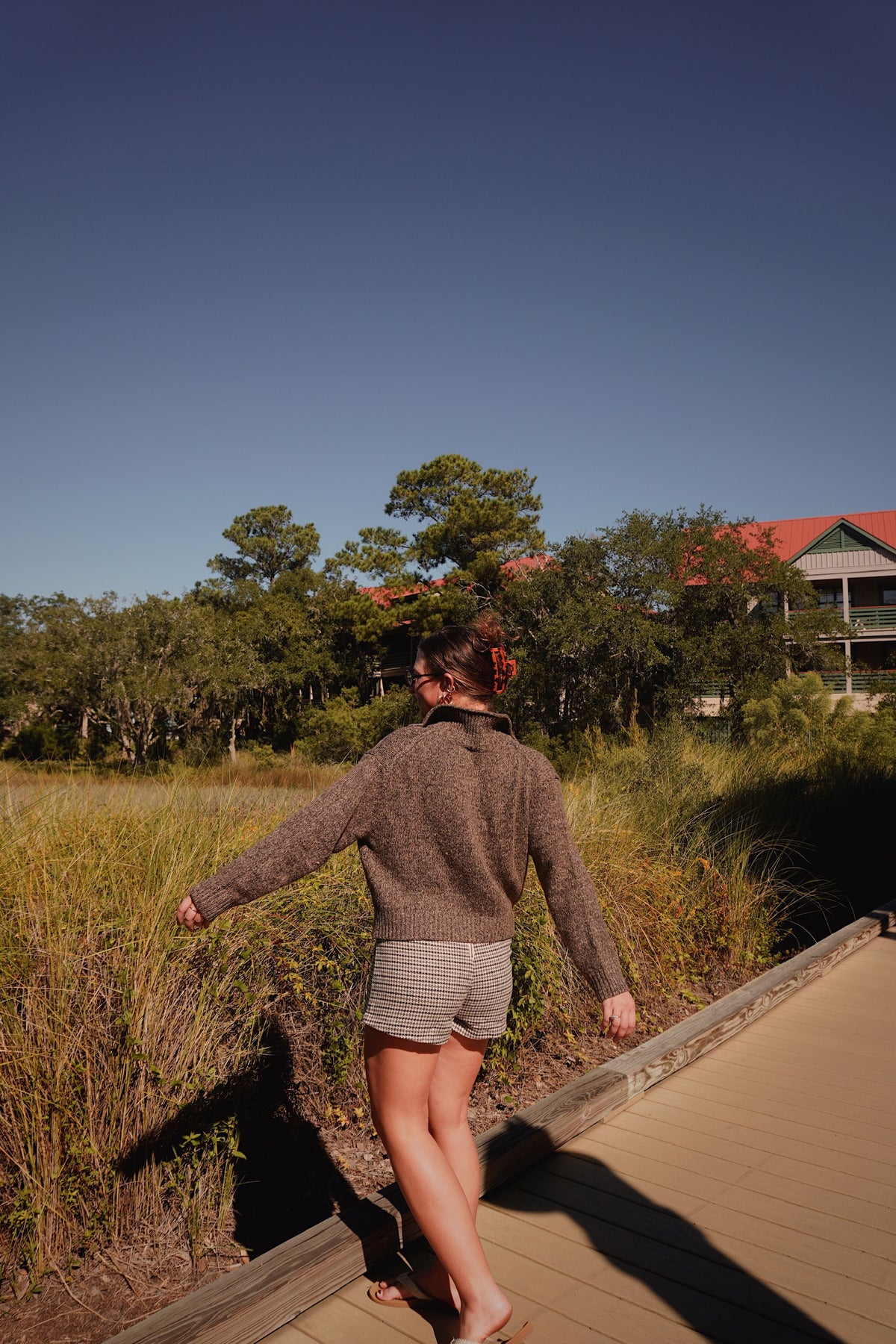 Two Tone Sweater With Toggle Button