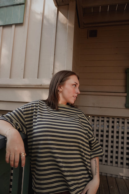 Double Stripe Short Sleeve Top
