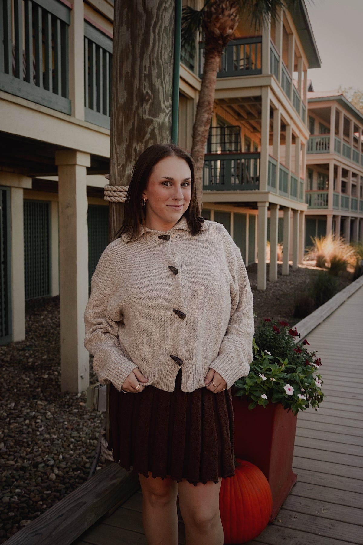 Two Tone Sweater With Toggle Button